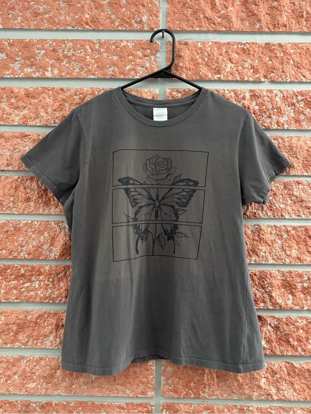 🌟 Butterfly Graphic Tee - Dark Gray